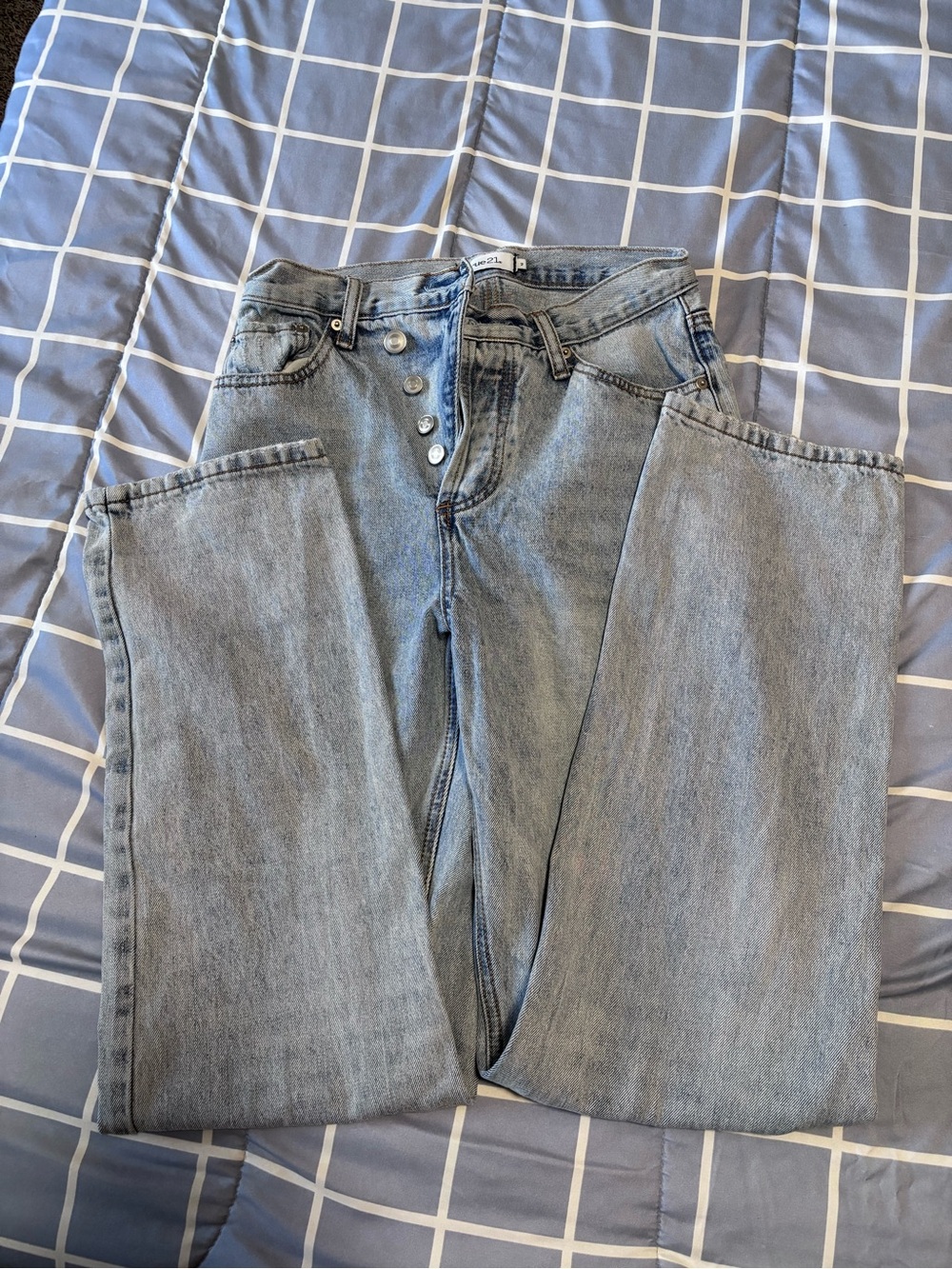 Rue21 High-Rise Light Blue Button-Fly Jeans